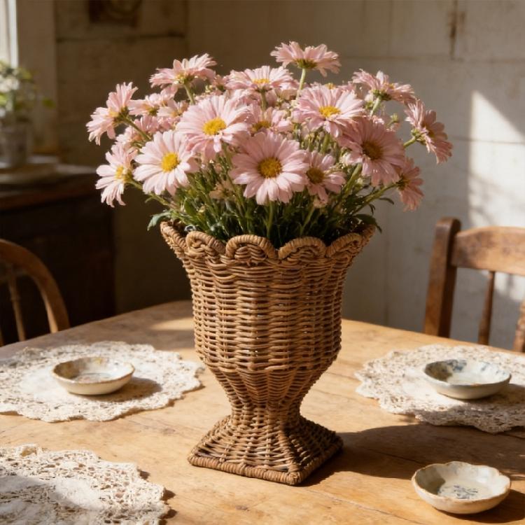 Rattan Vases Hand Woven Flower Vases Decorative Vases Dried Flower Vases Decorations for Party Wedding Home Office Decors