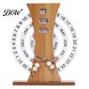 Natural Wood Perpetual Calendar Wooden Calendar, Manual Rotating Desk for Home Office Creative Gift Decor, Date Month Week Display Desktop Ornament