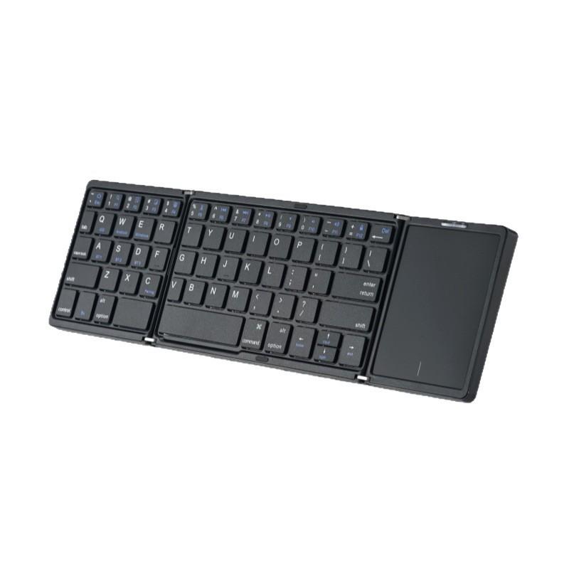 Tri-Fold Bluetooth Keyboard with Touchscreen for iPad & Laptop Business Use - Portable & Rechargeable.