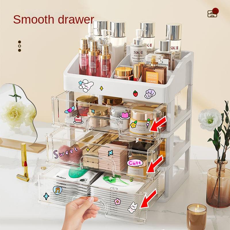 Desktop Makeup Drawer Type Cosmetic Storage Box Make Up Case Brush Holder Lipstick Skincare Makeup Tables Organizer