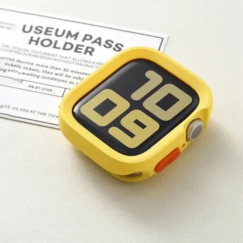 Candy Silicone Case+Strap For Apple Watch Series 9 8 7 45mm 41mm Band SE 6 5 4 44mm 40mm Nylon Correa Strap Iwatch Ultra 2 49mm