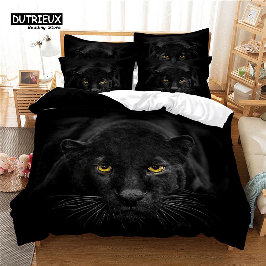 Leopard Bedding Set, 3Pcs Duvet Cover Set, Soft Comfortable Breathable Duvet Cover, For Bedroom Guest Room Decor