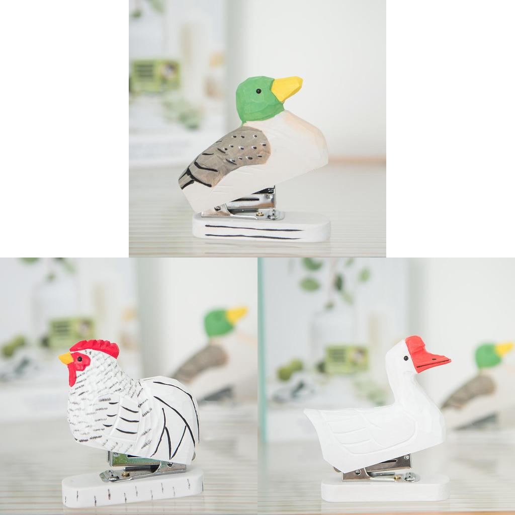 Wooden Craft Duck Paperclip Holder With Creative Decor For Home Office And Gift
