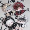 Niannyyhouse 10cm Plüschkleidungsset mit Poncho, Hut und Schal zum Anziehen für Baumwollpuppen (Weiß)