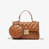Small embroidered square bag for women  new fashionable women's bag  diamond lattice chain handle  mother's bags