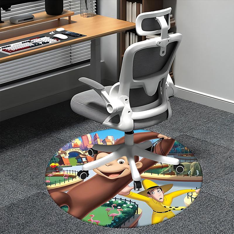 

Curious George,Zoo Adventure Chair mat Round Rug-Office carpet, Machine Washable, Non-slip, Suitable for Living Rooms, Bedrooms, Entryways, 80cm by 80cm