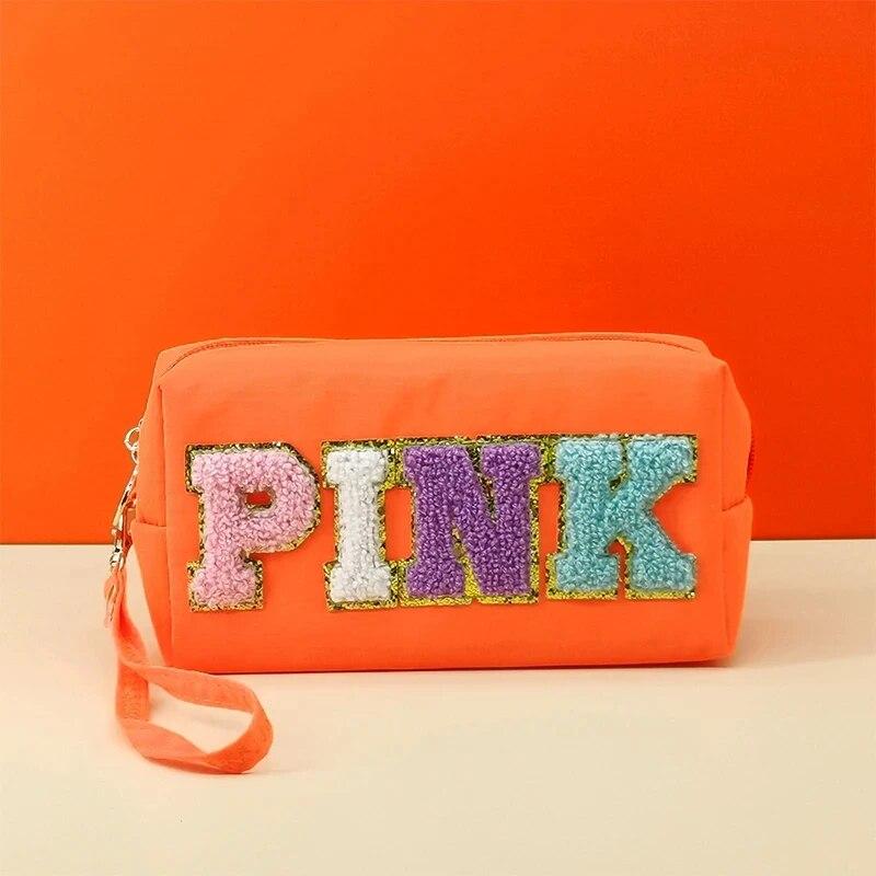 Women's Makeup Bag Durable Travel Storage Bag Embroidered Letter Wash Bag Soft Touch Makeup Bag Makeup Bag