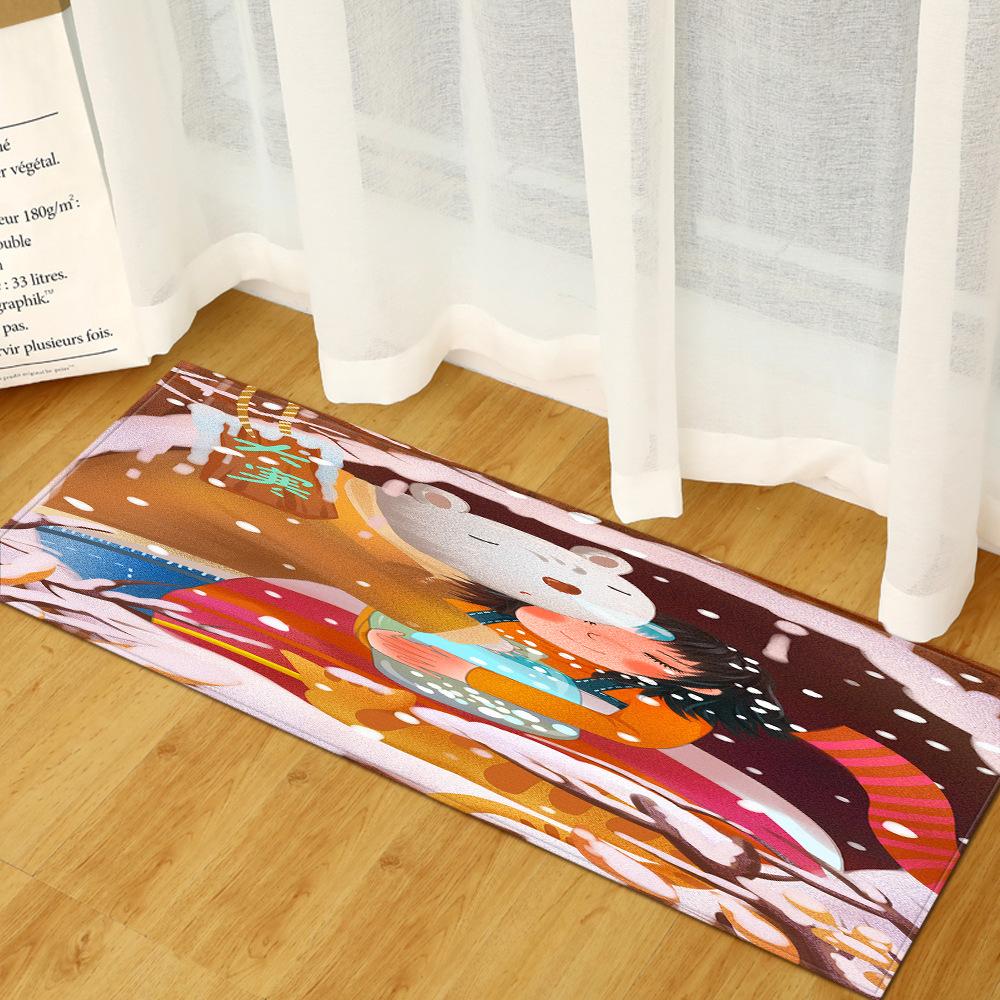 3D Digital Printing Tree Hole Entrance Door Mat Kitchen Long Floor Mat Bathroom Absorbent Non-Slip Mat Living Room Carpet