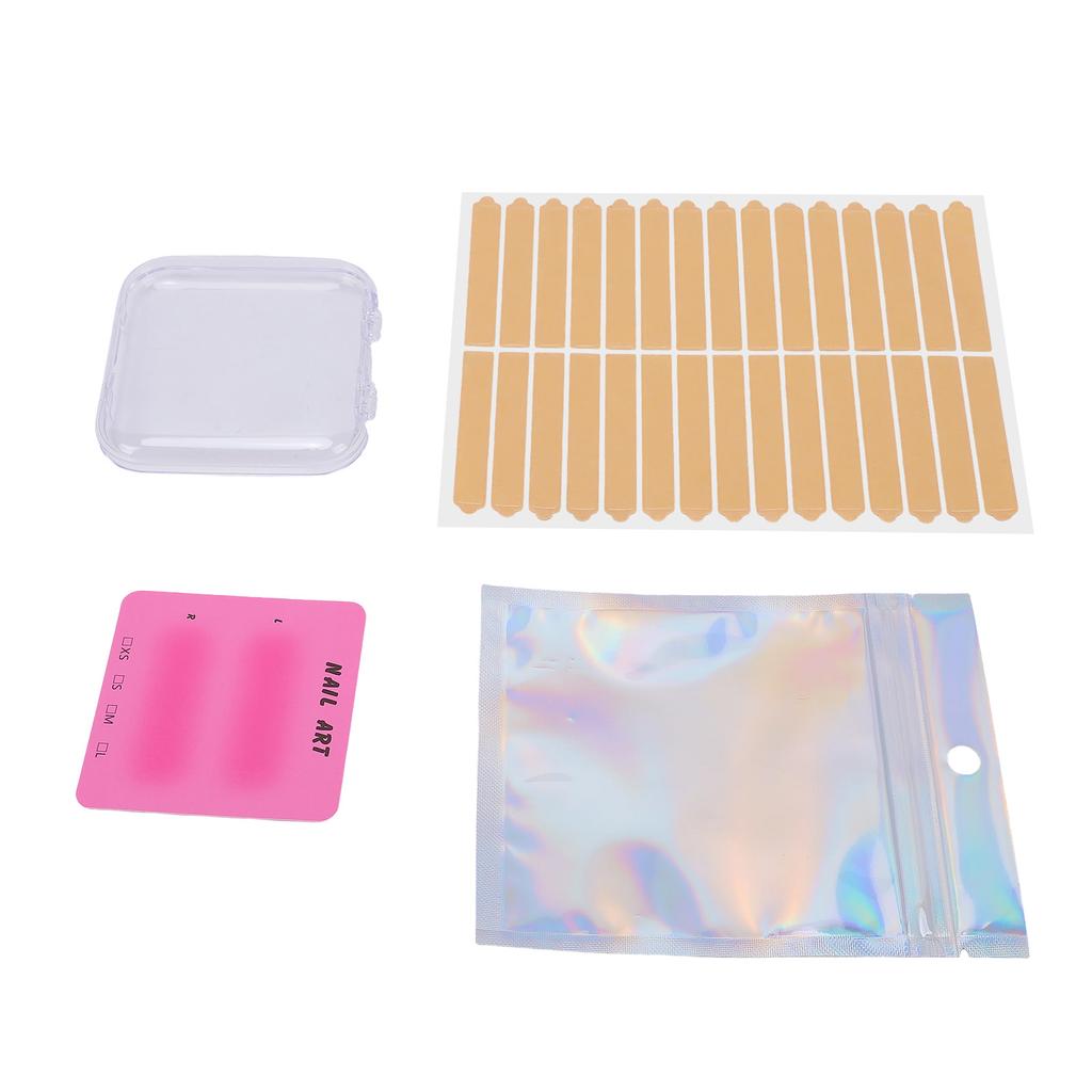 15 Sets Press On Nail Storage Boxes Dust Proof Thick Clear Fake Nail Display Containers with Adhesive Sticker for Home Salon
