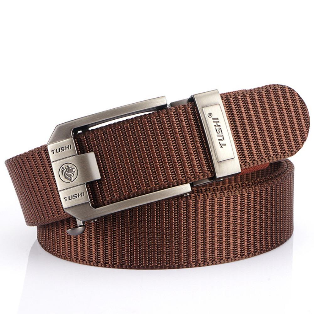 Versatile Men Nylon Zinc Zinc Alloy Belt Retro Letter Casual Belts Fashion Pin Buckle Belt  Jeans Matching