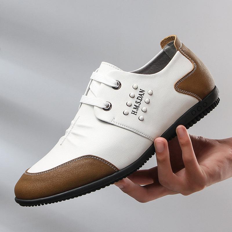 Pánské pánské velké obchodní formální kožené pánské neformální boty ve dvou barvách