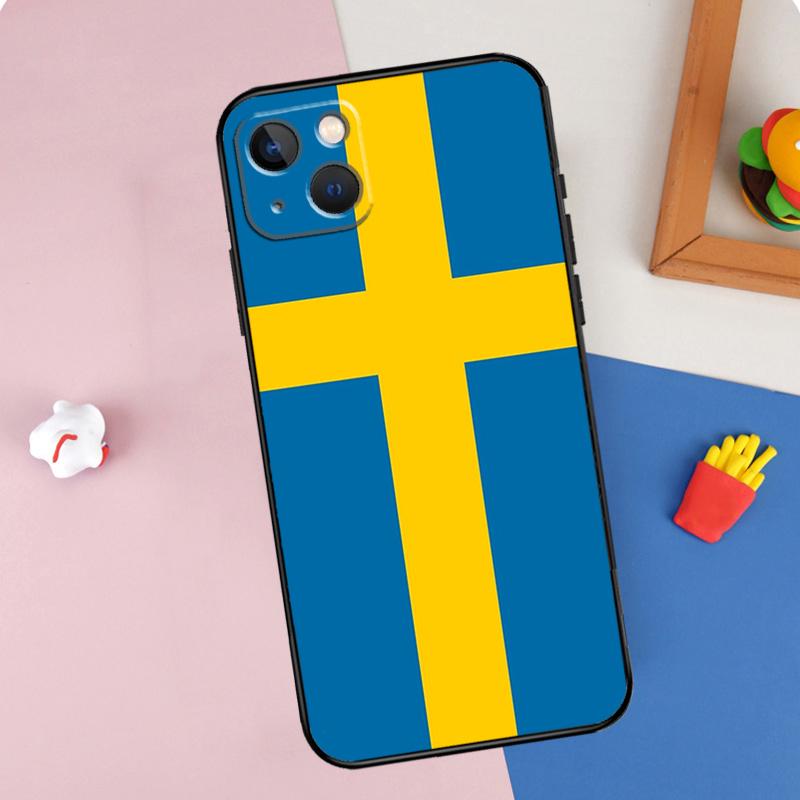 

Чехол для телефона со шведским флагом для iPhone 16 Pro Max 11 12 13 14 15 Pro Max Mini 16e 15 16 Plus XR Защитный корпус iPhone 16Pro MAX
