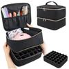 EVA Padded Nails Polish Organizers Bag Double Layer Storage for Bottles Lamp Set Professional Portable Carrying Case