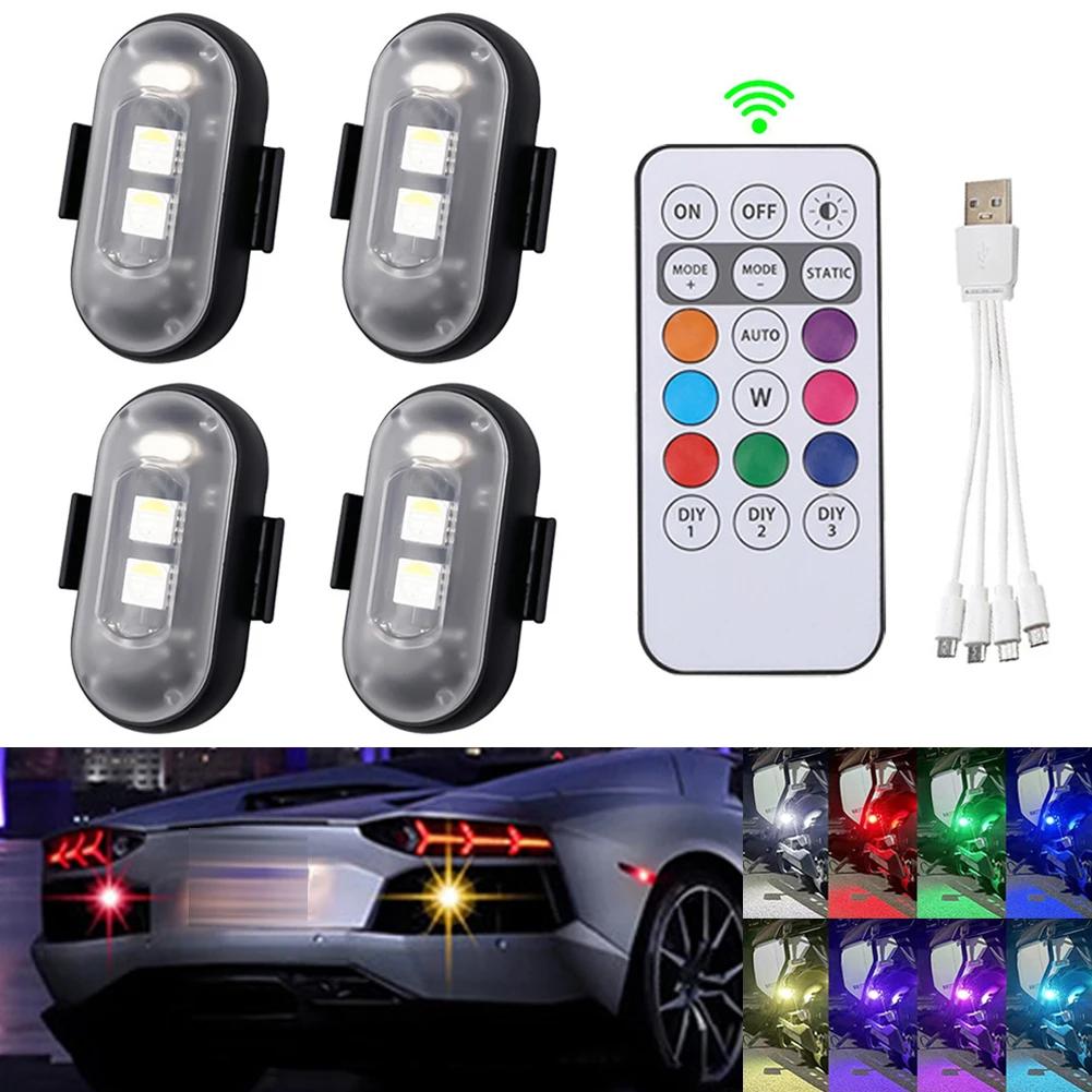 RGB LED Motorcycle Strobe Lights Signal Light LED Flash Position Wireless Light Aircraft Airplane Helicopter Warning Lights