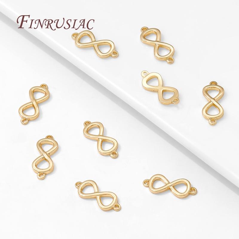 18K Gold Plated Connectors For Jewelry,Brass 8 Shape Connectors For Bracelets Making Accessories,DIY Necklaces Findings
