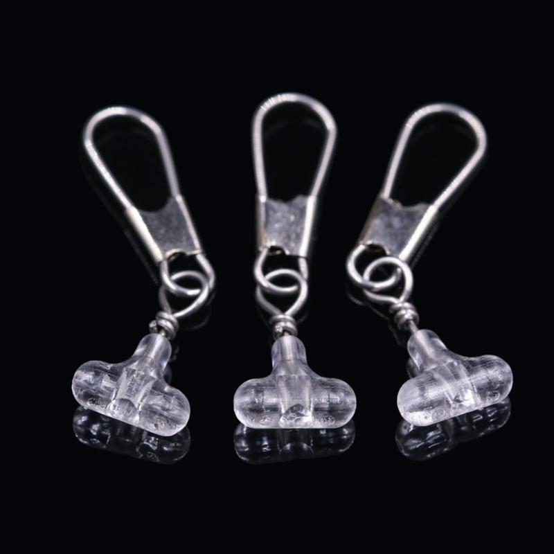 50Pcs Clear Oval Double Hole Beads Fishing Beads B Type Pin 3 Way Connector Quick Installation Fishing Gear Tackle