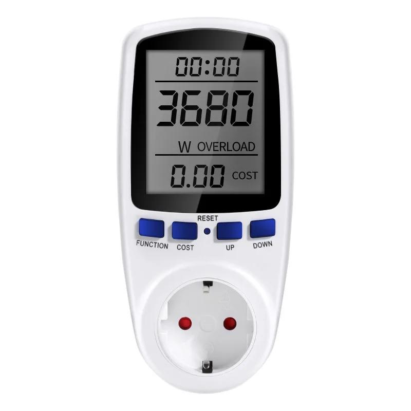 Digital Power Meter AC 220V LCD Wattmeter Socket Wattage Kwh Energy Meter EU UK US AU Plug Measuring Outlet Power Analyzer
