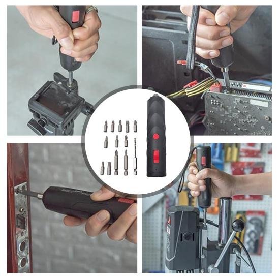 Cordless Electric Screwdriver Set Rechargeable Mini Power Tool Kit with 12 Bits Manual Electric Hybrid Mode Twist Unscrew Tool