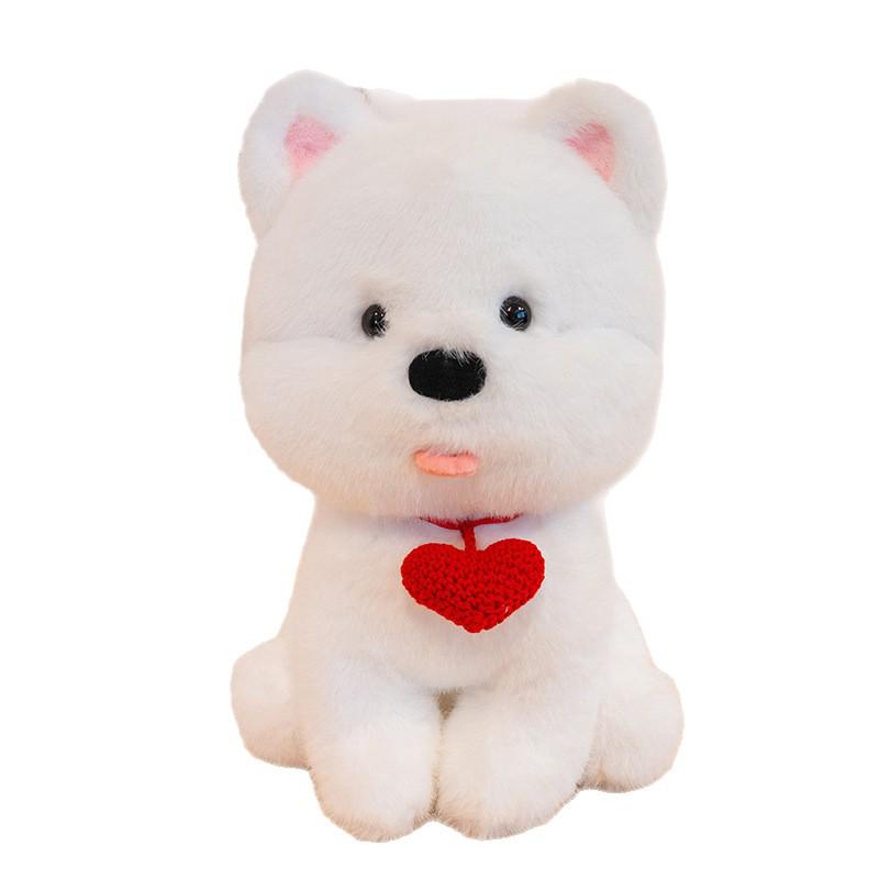 West Highland Terrier Puppy Tongue Out Plush Toy Doll Figurine