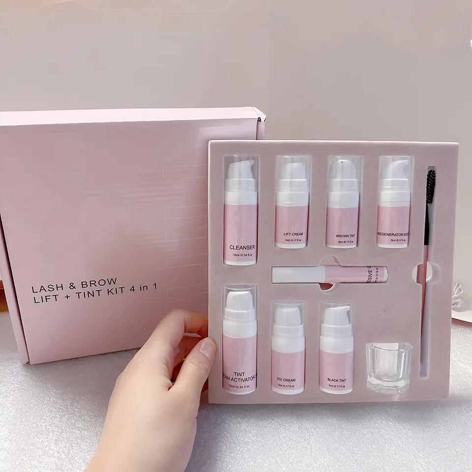 Private Label Keratin Fast Lash Lift Kit Eyelash& Brow Perm Professional Brow Lamination Tint 4 In 1 Brow Lamination Kit