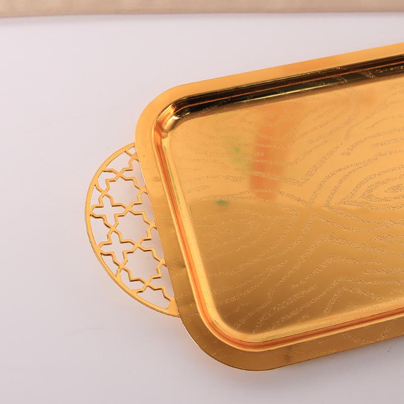 Light Luxury Rectangular Water Cup Tray, Household Tea Cup, Living Room Storage Ins Feng Shui Fruit Plate, Dinner Plate, Cup, Tea Tray