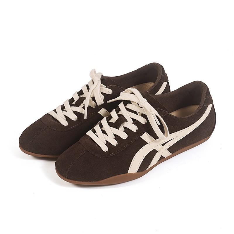 

Cowhide~ inner height increase 5cm retro leopard print German training shoes women s 2025 new Forrest Gump shoes board shoes casual sports shoes 40