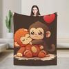 Lonely Punch Monkey Blanket Plush Funny Warm Throw Blanket for Home Restaurant Decoration