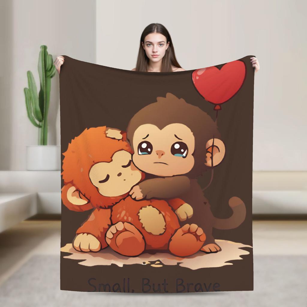 Lonely Punch Monkey Blanket Plush Funny Warm Throw Blanket for Home Restaurant Decoration