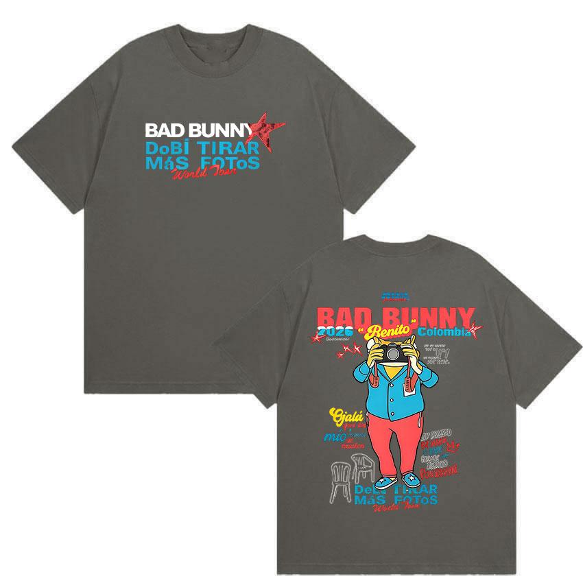 

Rapper Bad Bunny Tshirts Debi Tirar Mas Fotos World Tour 2026 Graphic Tshirt UNISEX Women Vintage ONeck Oversized Cotton Y2K Top 4XL