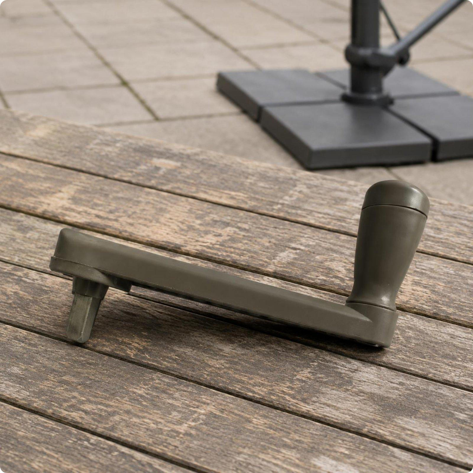 Patio Umbrella Crank Handle Wide Application Universal Fit Outdoor Accessory Brown Abs Iron