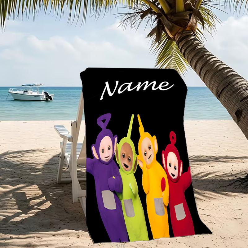 Customizable Personalized Beach Towels Teletubbies Themed designs.Suitable for the Beach, Yoga, Sports;ideal As Beach Accessories