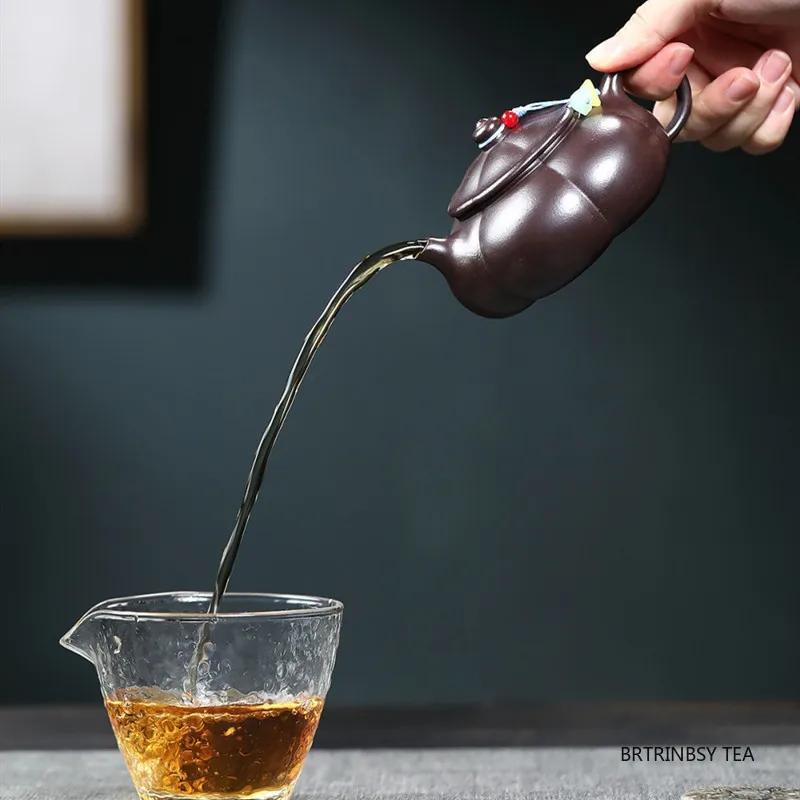 Chinese Yixing Purple Clay Teapot Tradition Handmade Tea Pot Beauty Tea Infuser Kettle Household Zisha Tea Set Accessories 190ml