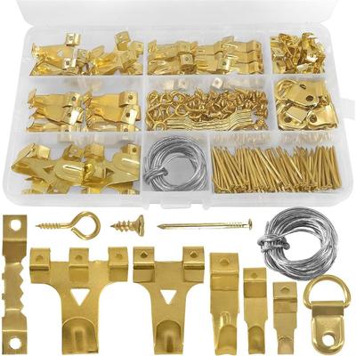 250-Piece Heavy Duty Picture Hooks Hanging Kit – Stainless Steel Picture Hangers With Wire, Nails, Sawtooth, D-Rings, Screw Eyes
