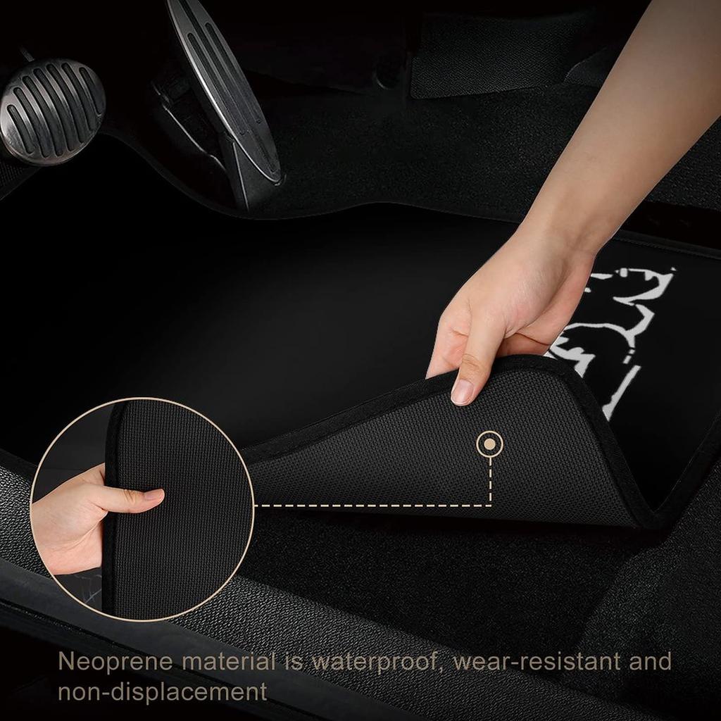 Snoopy Floor Easy Protective Car Set of for Light and Standard Cars Mats, Waterproof, Washable, Anti-Slip, Stain-Resistant, Customizable,