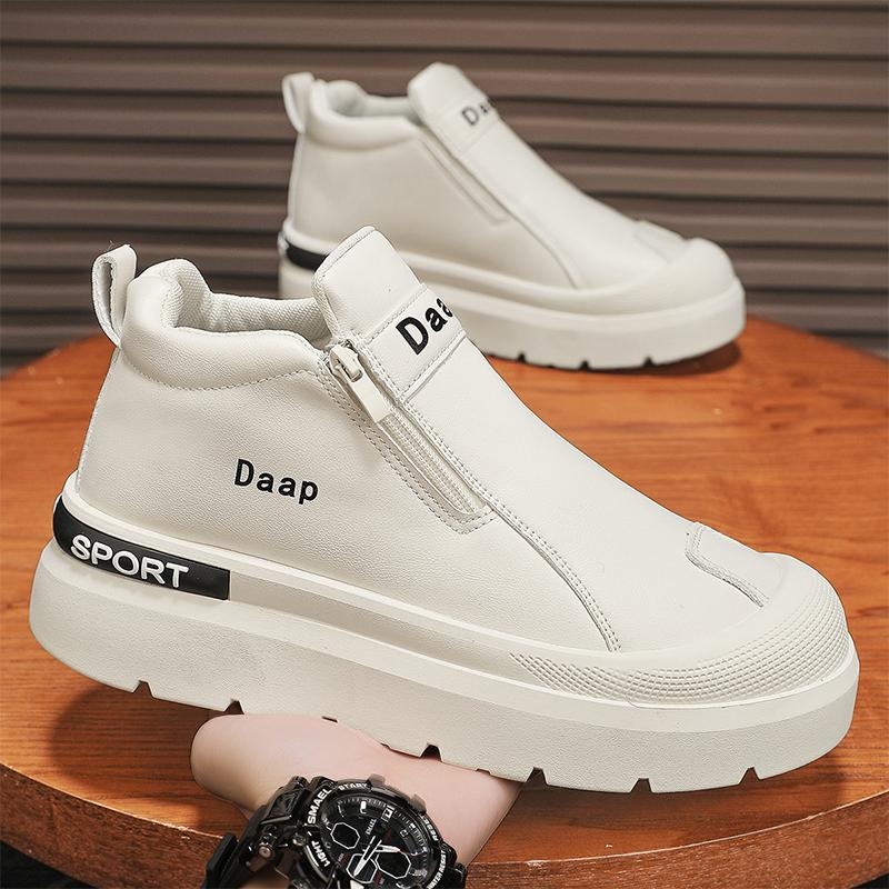 Breathable High-top Zipper Outdoor Casual Sports Autumn Shoes Lightweight Mesh Fashion Non-slip Casual Thick Sole Jogging Shoes