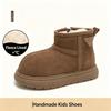 Kids Snow Boots Winter, Thick Cotton Ankle Boots For Girls Boys, Warm Suede Casual Big Kids