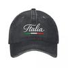 Italia Italian Flag Baseball Cap New Vintage Washed Cotton Baseball Cap Parent Kids Sun Hats