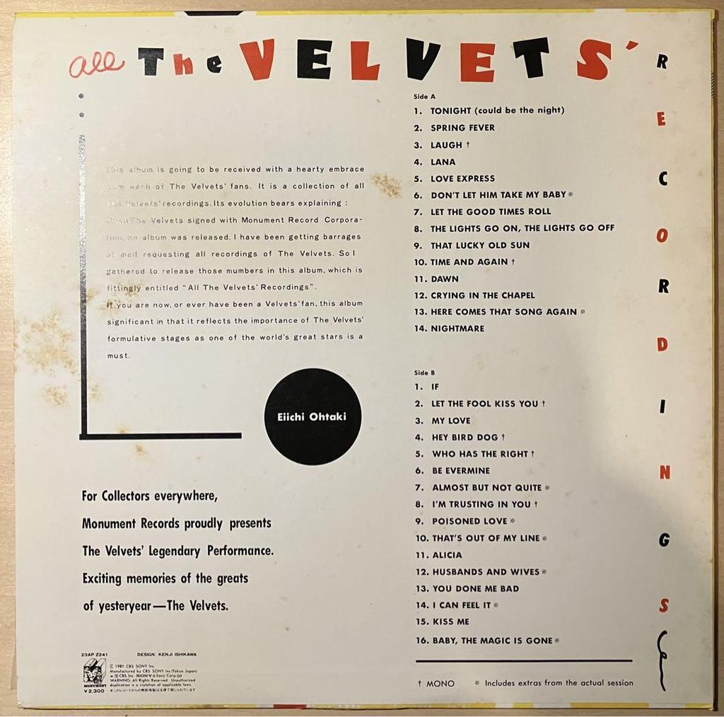 [USED] Price ReductionThe Velvets All The Velvets' Recordings