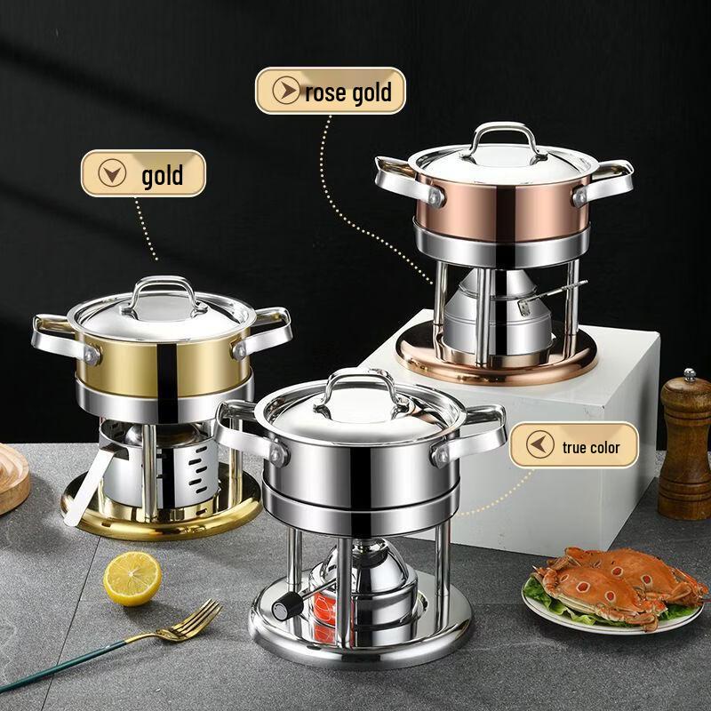 Chuangxingfa Commercial Stainless Steel Alcohol Hot Pot Stove Set