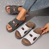 Women Summer Outdoor Slippers Fashion Platform Flat Sandals Fashionable Diamond Half Slides Women Korean Style Rubber Sole Shoes