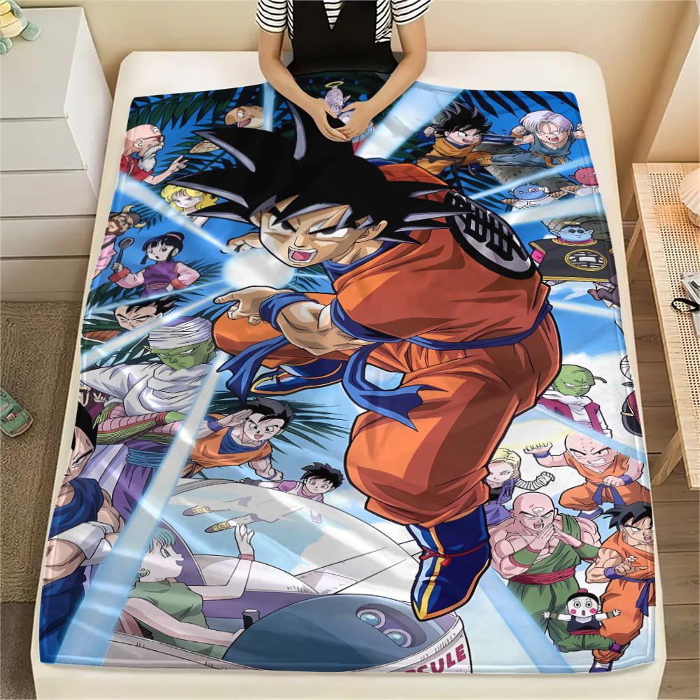Coperta in Flanella con Stampa Personaggi Dragon Ball, Alta qualità Confortevole per Tutte le Stagioni, Arredamento per la Casa, Calore e Comfort, Perfetta per Regali di Natale