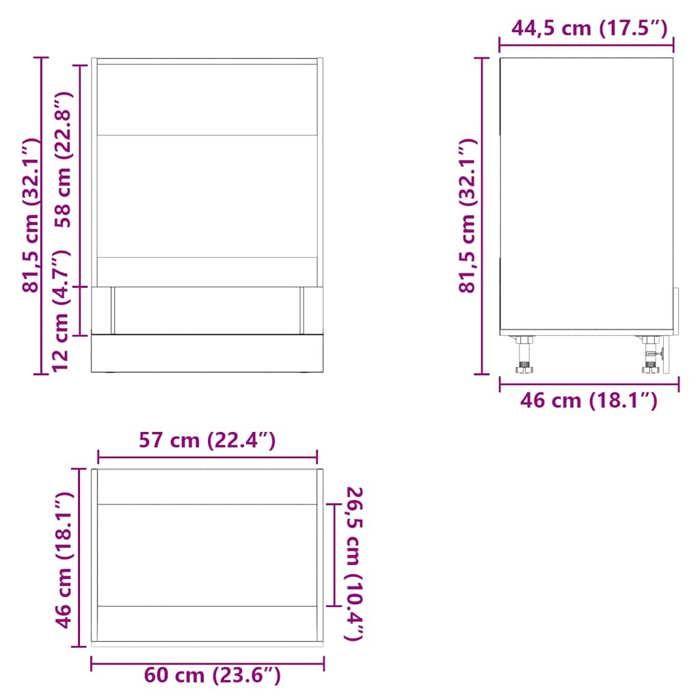 VidaXL Oven Cabinet Lucca Black Engineered Wood, Oven Unit, Kitchen Oven Cabinet, Oven Base Unit, Unit 853758