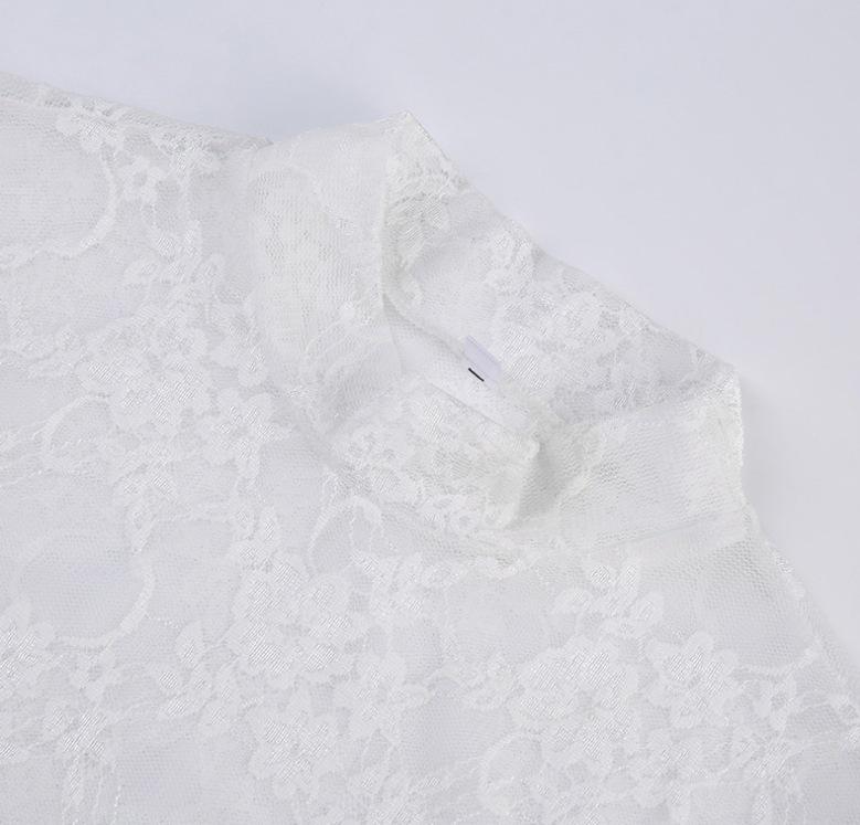 Sexy Lace Patchwork Sheer Long Sleeve Top - Slim Fit, Lightweight, Sun Protection