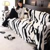 Plush Sofa Cover Autumn and Winter Zebra Pattern Light Luxury High-end Rabbit Velvet One-piece Anti-slip Full Cover Sofa Towel