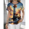 Summer Colorful Creative 3D Pattern T-shirt Fashionable Comfortable Oversized Breathable Leisure Versatile Women's Round Neck Short Sleeved T-shirt