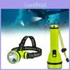 Lampe frontale de plongée rechargeable étanche à LED pour la recherche sous-marine et la pêche