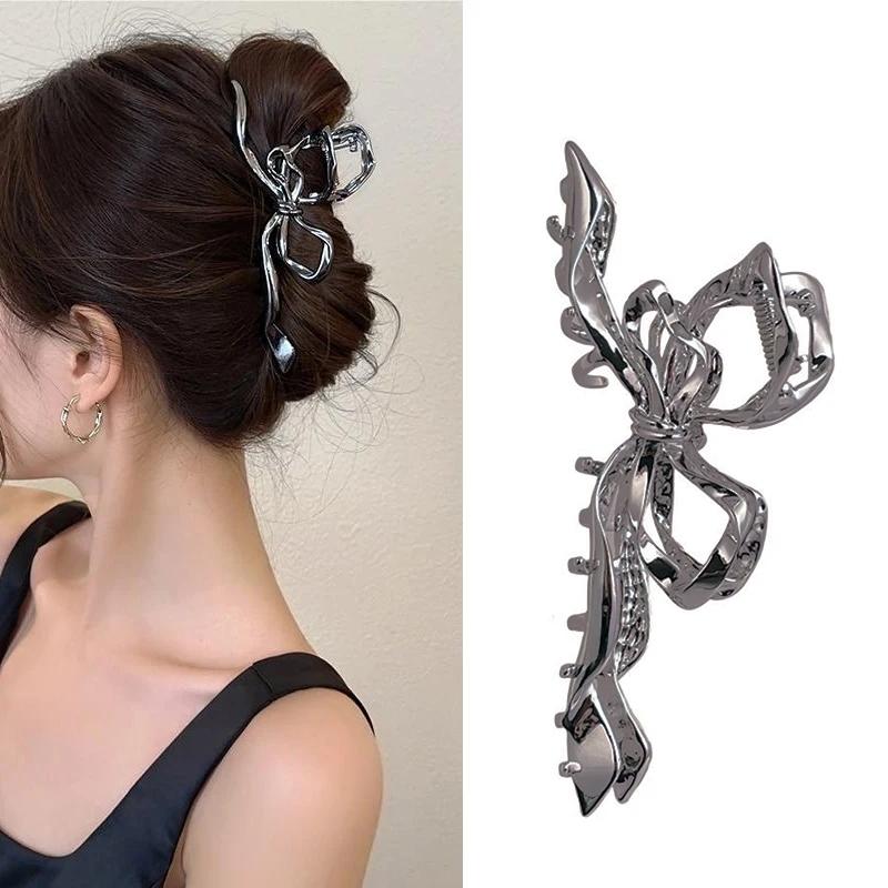 Punk-Spinnennetz-Haarklammer aus Metall, Legierung, Halloween-Haarklammern, schwarze silberne Haarnadel für dünnes Haar, Zubehör, Haarkrabben, Party-Schmuck