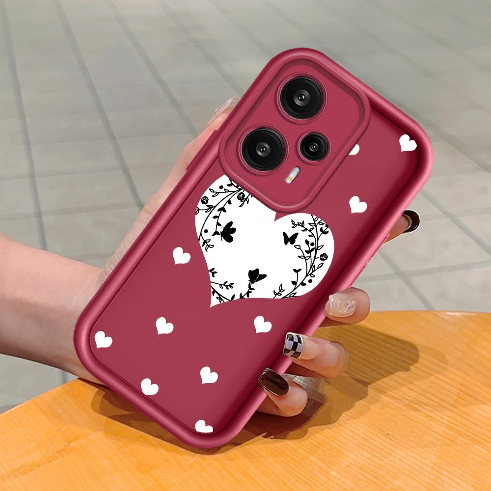 

Мягкий силиконовый квадратный чехол с рисунком лестницы для телефона, полное покрытие, противоударный защитный резиновый чехол для камеры для Xiaomi Redmi Xiaomi Poco X5 5G темно-красного