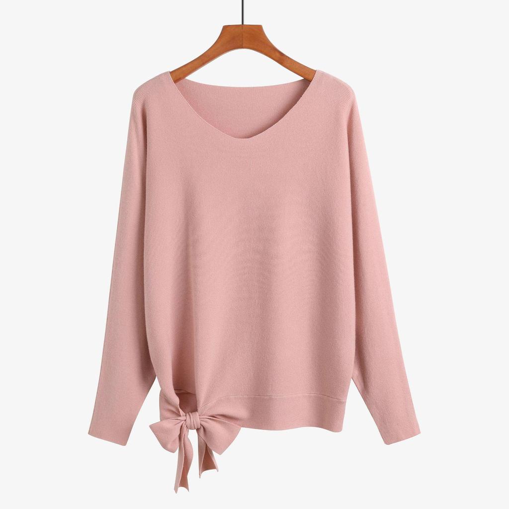 Women's Plus Size Oversized Irregular Lace-up Sweater