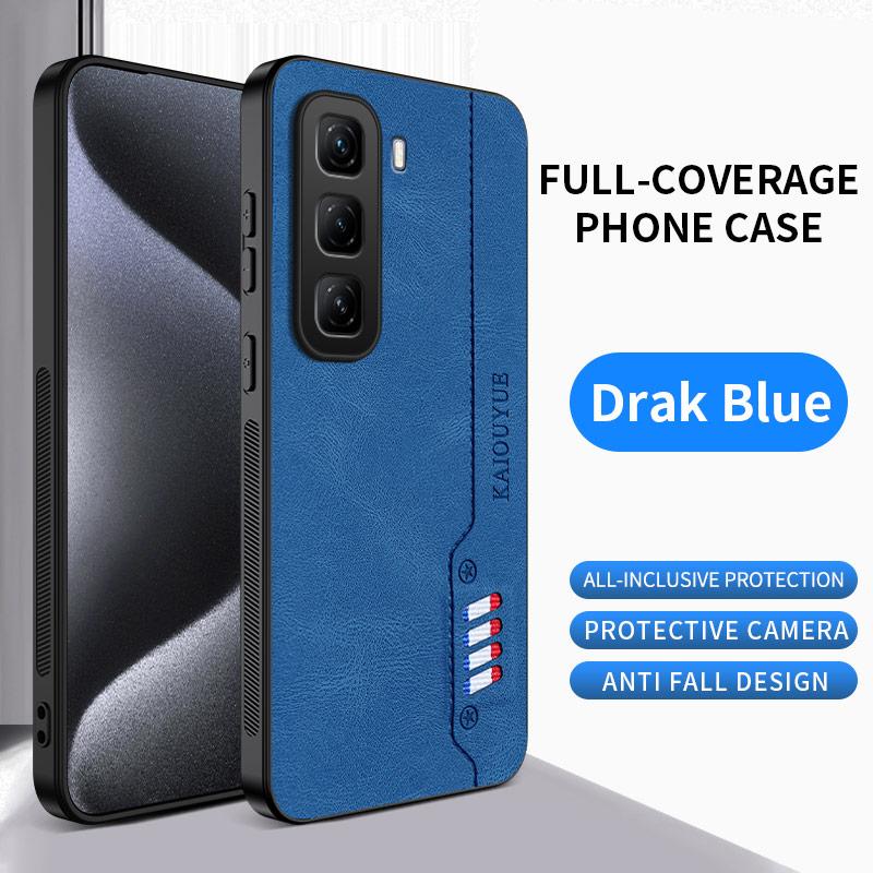Stitching Color Retro Matte Leather Case For Infinix Hot 60 50 40 Pro Plus 60i 50i Full Cover Camera Protector Anti Slide Shell